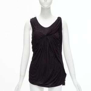 Lanvin asymmetric draped scoop neck sleeveless tank top